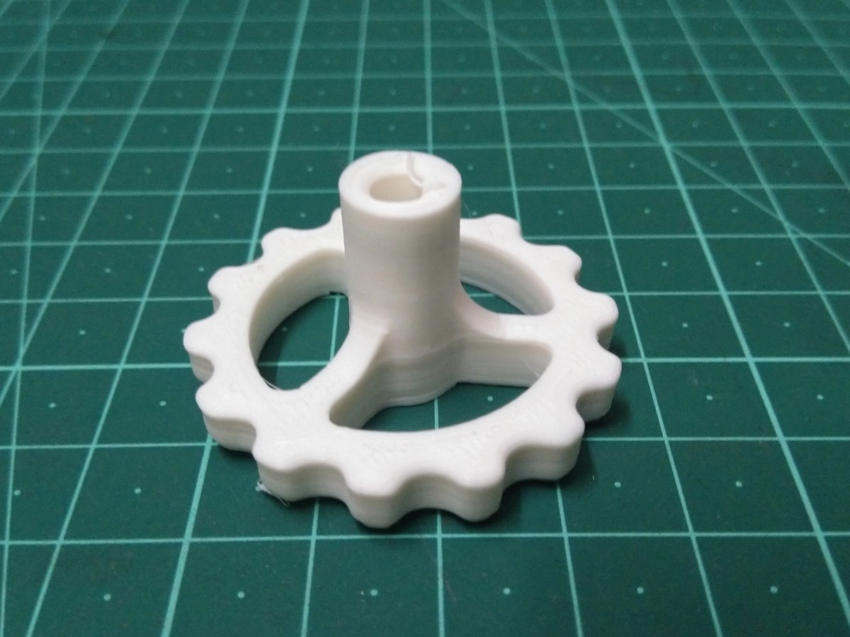 Pomo impreso en 3D como ejemplo de mando o adaptador simple
